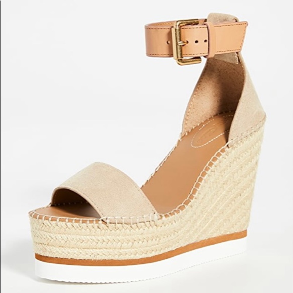 Chloe Glyn Wedge Espadrilles Size 39 New in Box